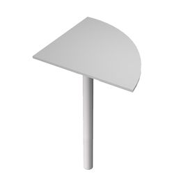 ANGOLARE 90  GRIGIO + GAMBA SUPPORTO GRIGIO CROMATO x SCRIVANIE EASY